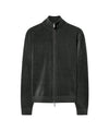 Cardigan Uomo Verde, in ciniglia con finiture a costine