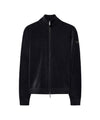 Cardigan Uomo Blu, chiusura full zip con finiture a costine