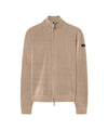 Cardigan Uomo in ciniglia, full zip con finiture a costine