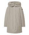 Parka Donna Beige idrorepellente, con pelliccia