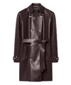 Trench Donna Marrone, doppiopetto, con cintura 