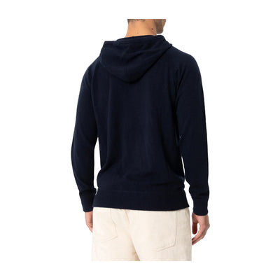 Maglione Uomo Willbur Navy con cappuccio modello retro