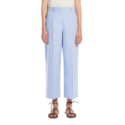 Pantaloni cropped Donna in cotone e lino modella frontale