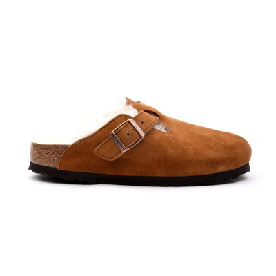 Sabot Donna modello Boston, con pelo e fibbia metallica 