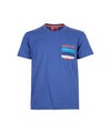 T-shirt Uomo blu con taschino multicolor