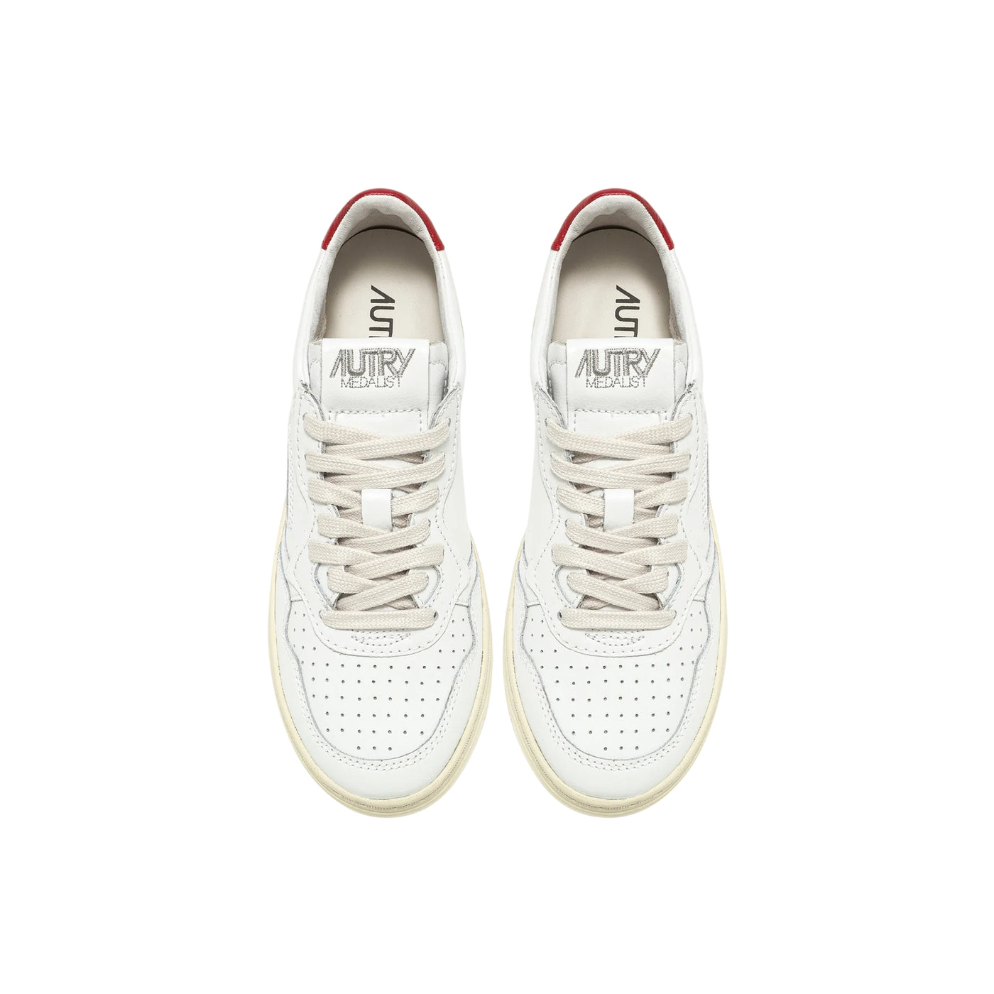 Sneakers Uomo Medalist Low Bianco/Rosso, con etichetta ricamata 