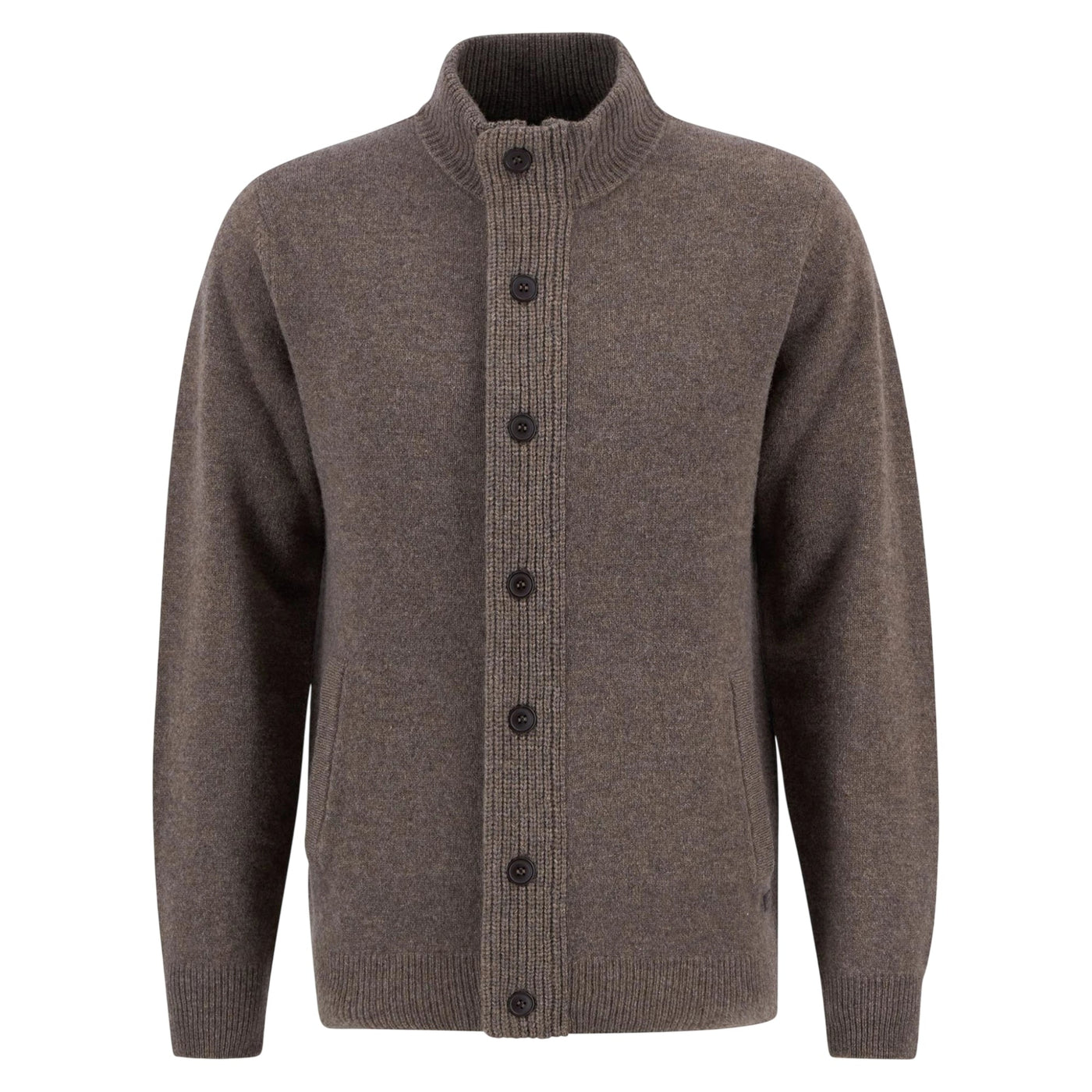 Cardigan Uomo con bottoni frontali e collo alto a costine