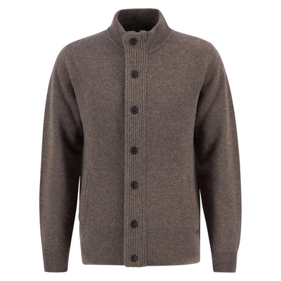 Cardigan Uomo con bottoni frontali e collo alto a costine