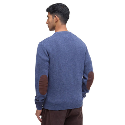 Maglia Uomo Essential con toppe Blu modello retro
