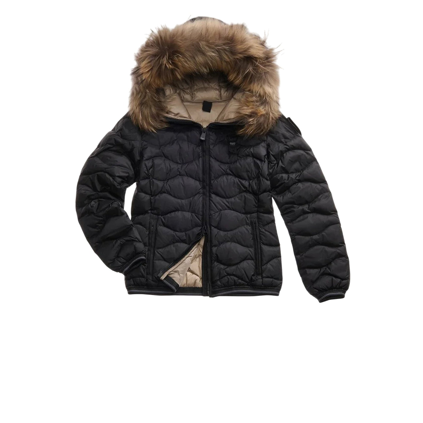 Piumino Donna Aldie con pelliccia Nero