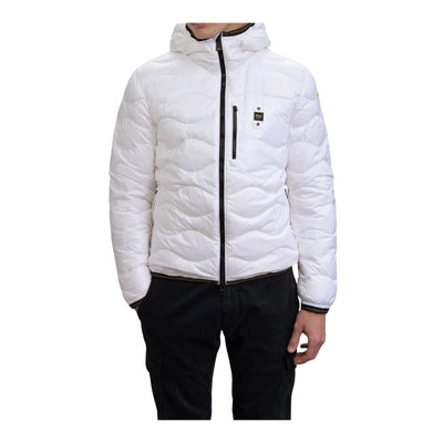 Piumino Uomo corto Wave In Piuma Bianco modello frontale