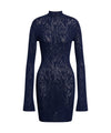 Abito corto Donna in viscosa jacquard navy