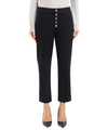 Pantalone Donna Nima Nero, con bottoni frontali