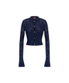 Cardigan Donna Slim con motivo tribale navy