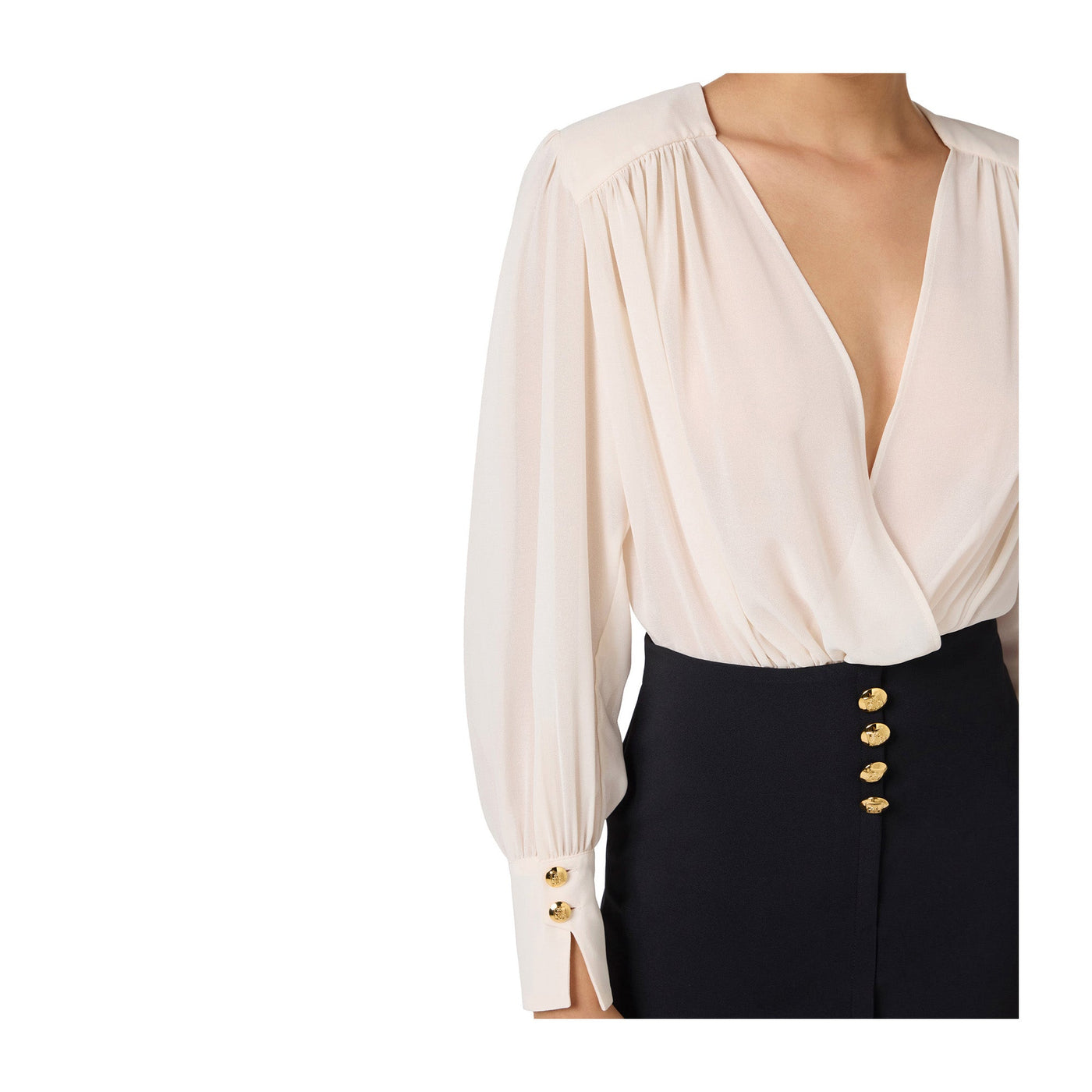 Abito Elisabetta Franchi bicolore con gonna e blusa 