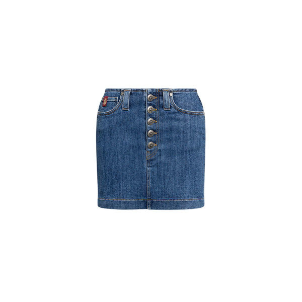 Gonna mini Donna in denim con bottoni
