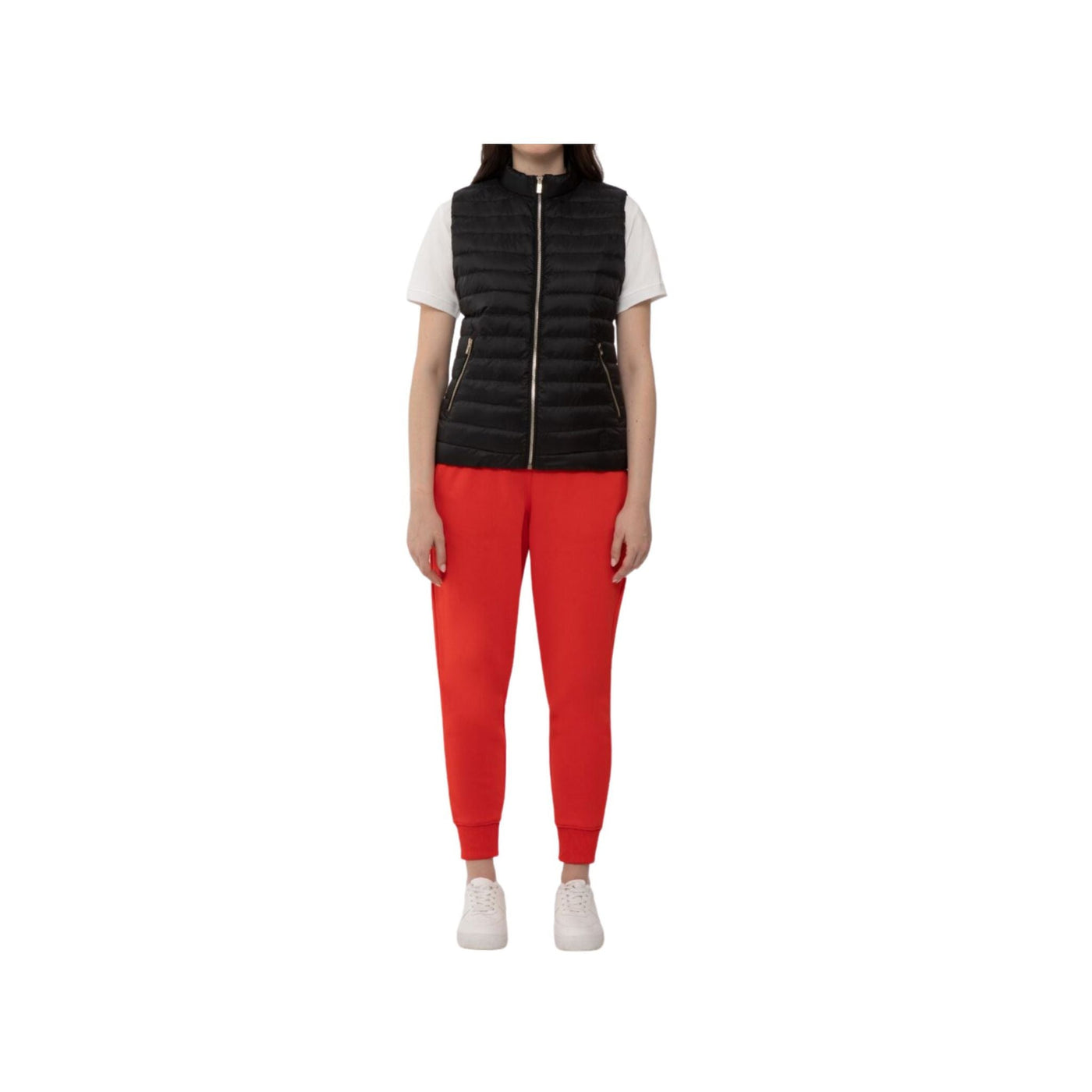 Gilet Donna leggero con zip frontale e logo in tono colore