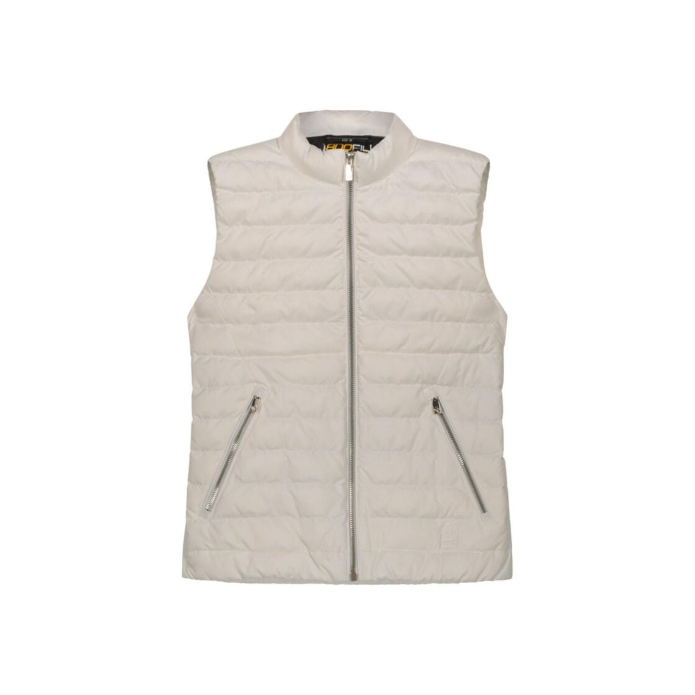 Gilet Donna a tinta unita con logo in tono colore e chiusura frontale con zip