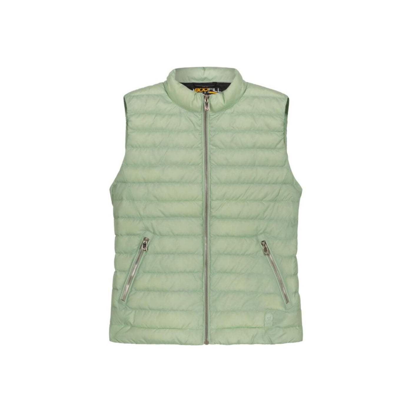 Gilet Donna con chiusura frontale, tasche laterali con cerniera e logo in tono colore