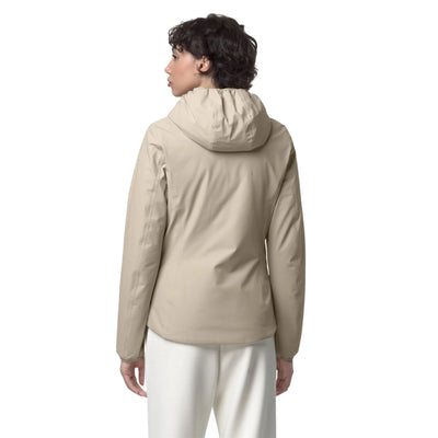 Giubbotto Donna imbottito Lily Double Beige/Bianco modella retro