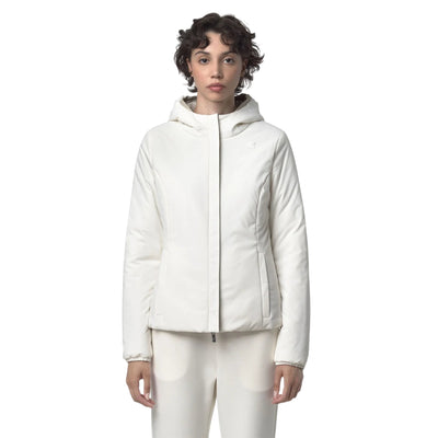 Giubbotto Donna imbottito Lily Double Beige/Bianco modella frontale