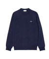 Maglia Uomo Navy a girocollo, con finiture a costine