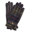 Guanti Donna con bottone a pressione e motivo tartan