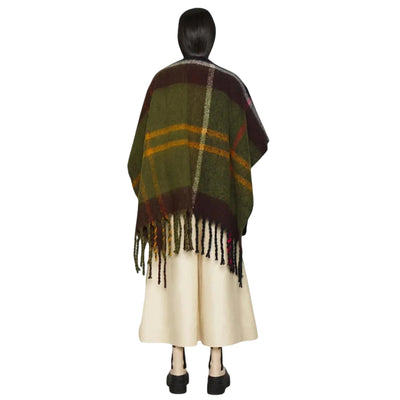 Mantella Donna con bordi sfrangiati e motivo tartan
