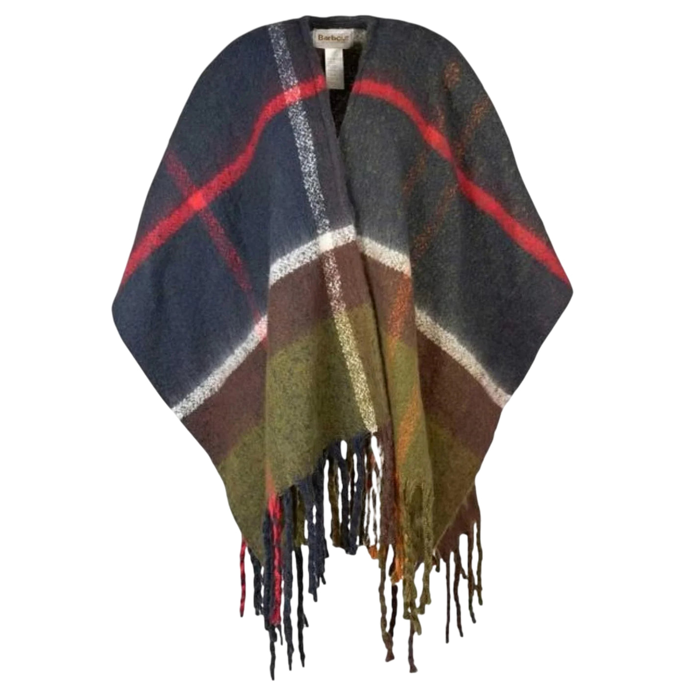 Mantella Donna con bordi sfrangiati e motivo tartan