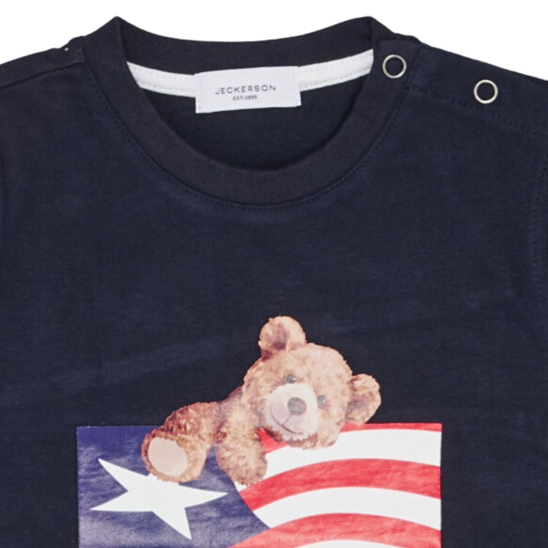 Crew Neck Jeckerson Est 1995 Child T-shirt With American Flag