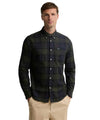 Camicia Uomo in cotone, con motivo check Verde/Blu