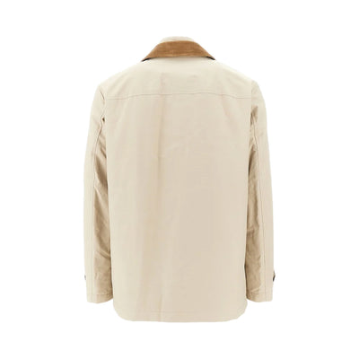 Giubbotto Uomo Corto in cotone e nylon Beige retro