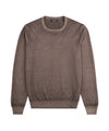 Maglione girocollo Uomo in lana marrone