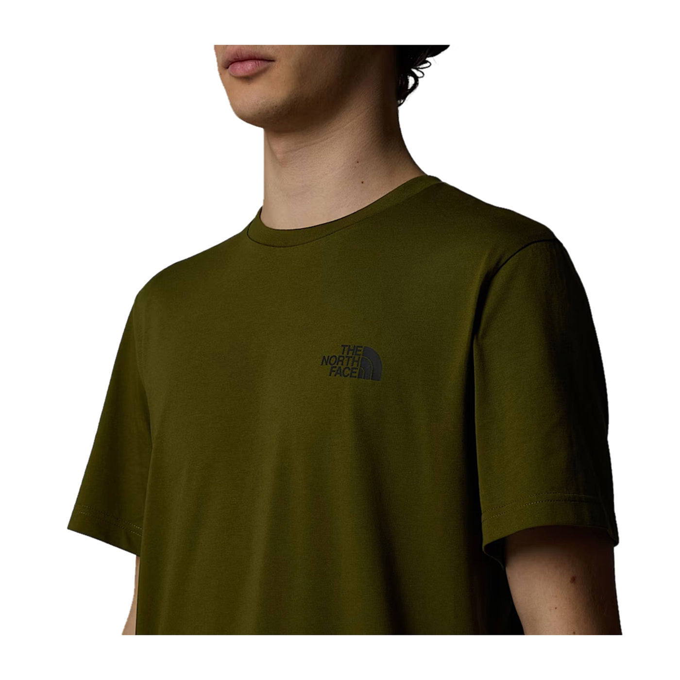 T-shirt Uomo Simple Dome Verde oliva modello ravvicinato