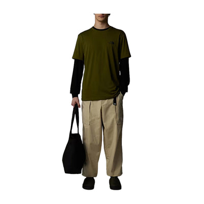 T-shirt Uomo Simple Dome Verde oliva modello frontale intero