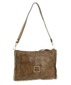 Pochette a tracolla con borchie laterali verde militare