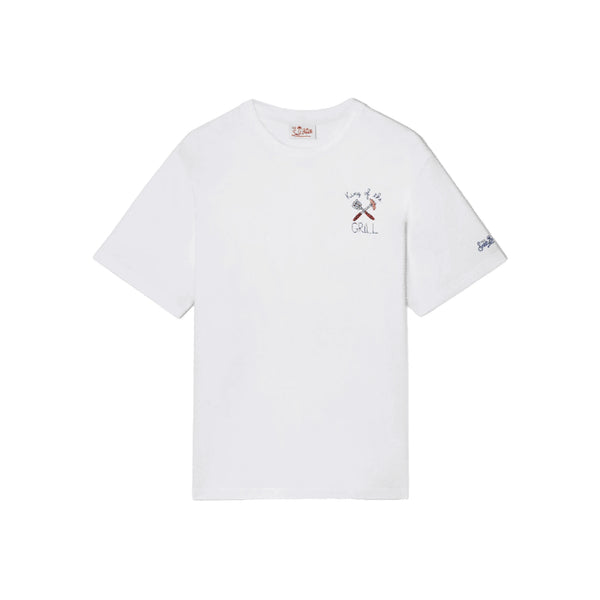SAINT BARTH T-shirt Portofino King Of The Grill cotone bianca