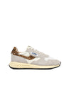 Sneakers Donna in nylon e suede, con inserto animalier