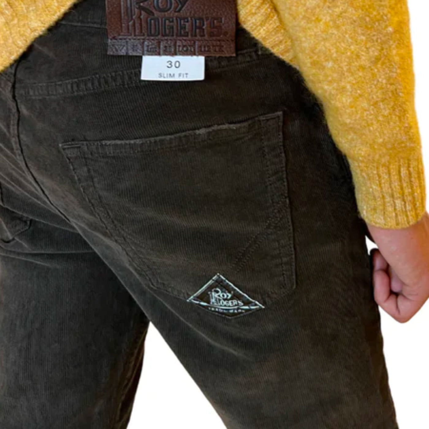 foto pantalone posteriore dettagli marrone uomo