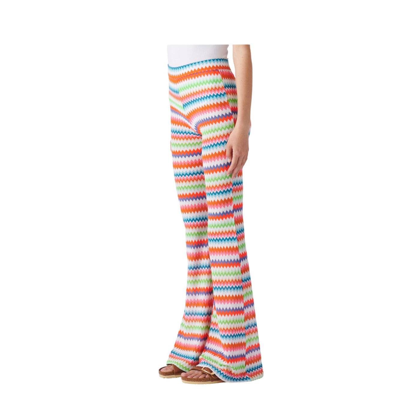 Women's trousers with multicolored pattern