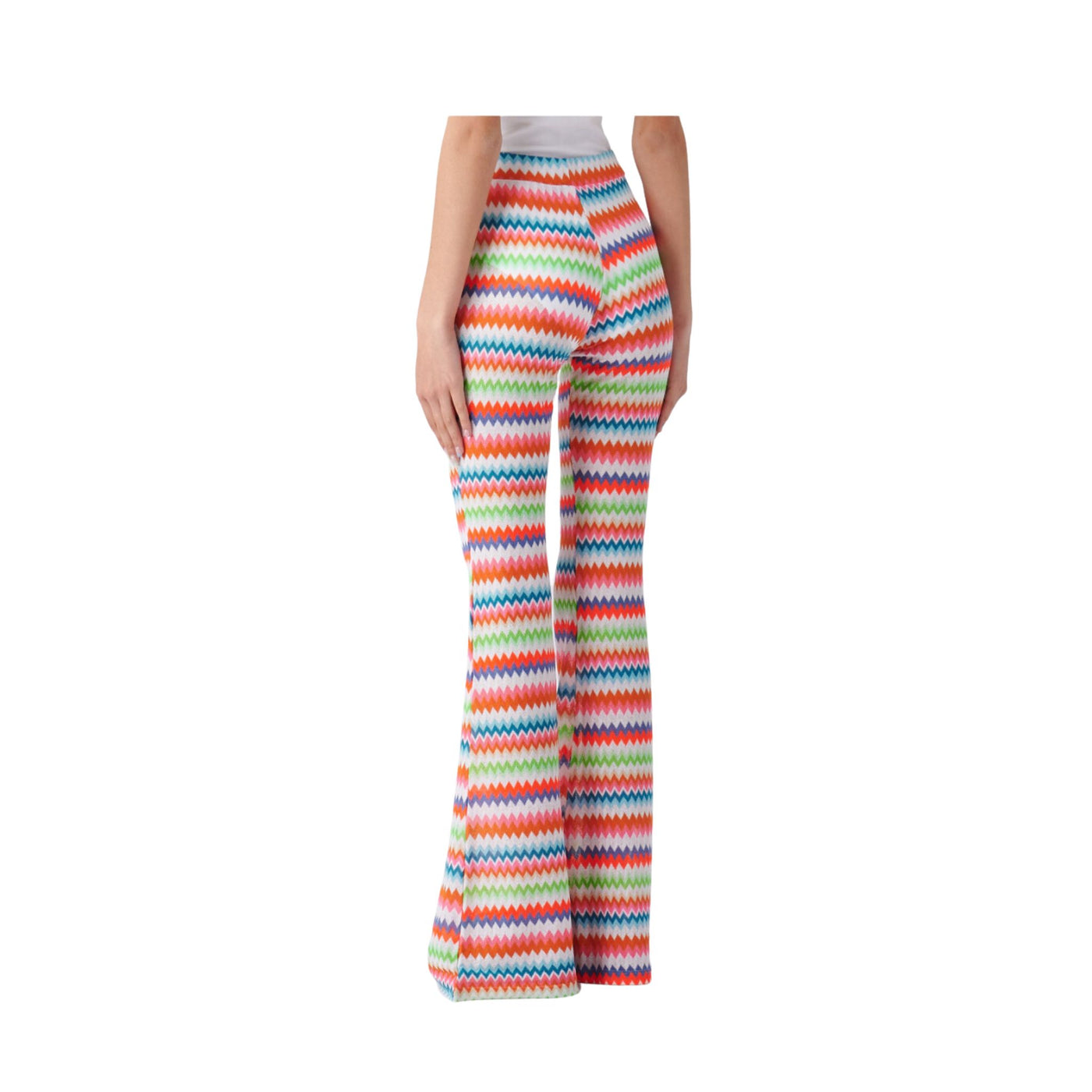 Women's trousers with multicolored pattern