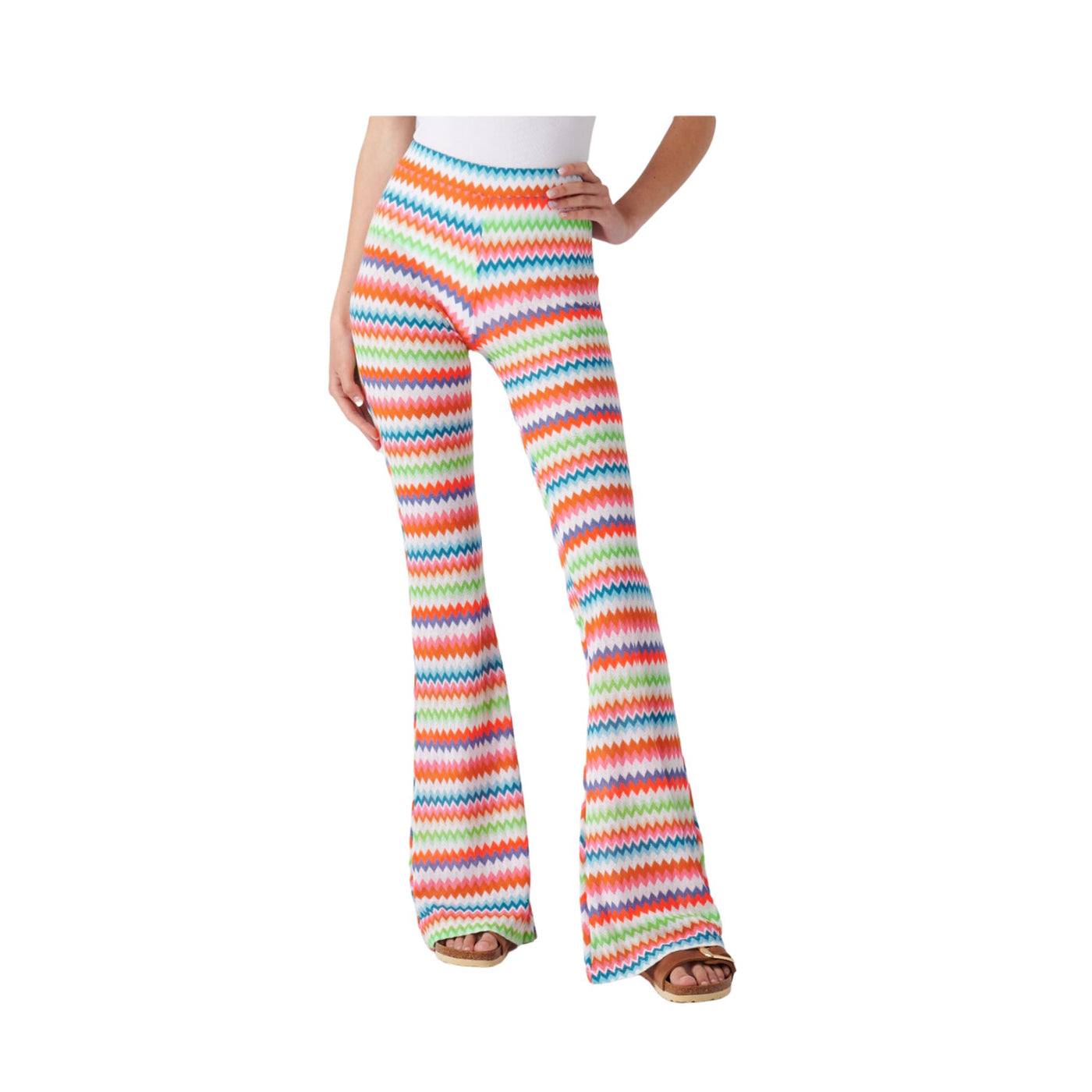 Women's trousers with multicolored pattern