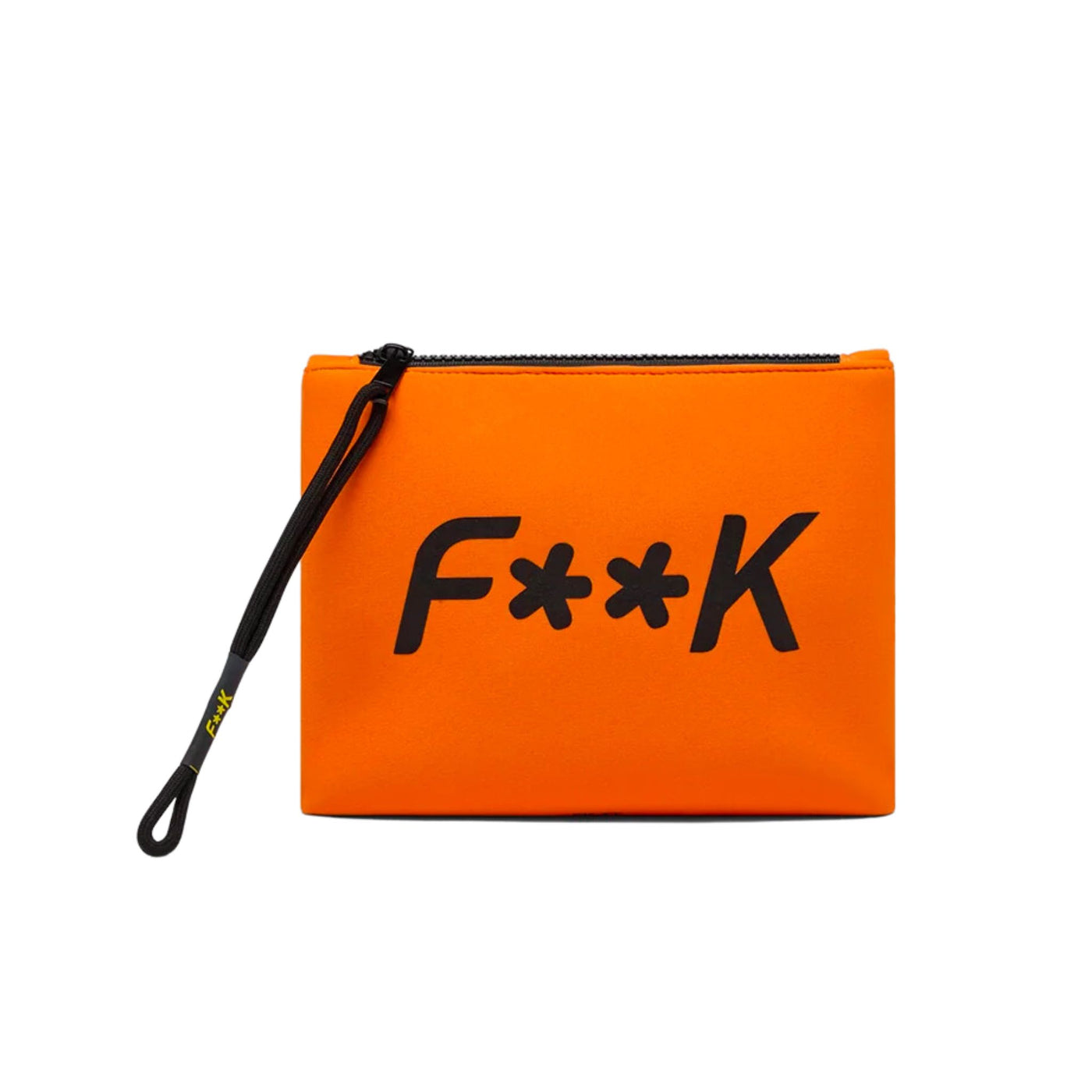 Women's orange pochette with logo pattern