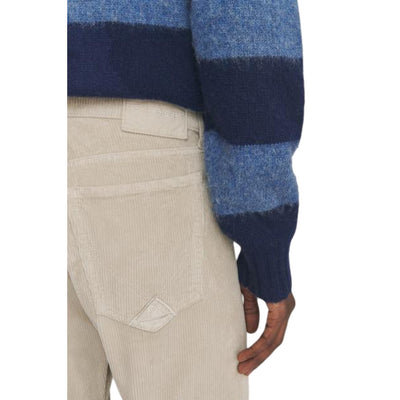 Pantalone Uomo in velluto Beige, con cinque tasche e salpa in tessuto