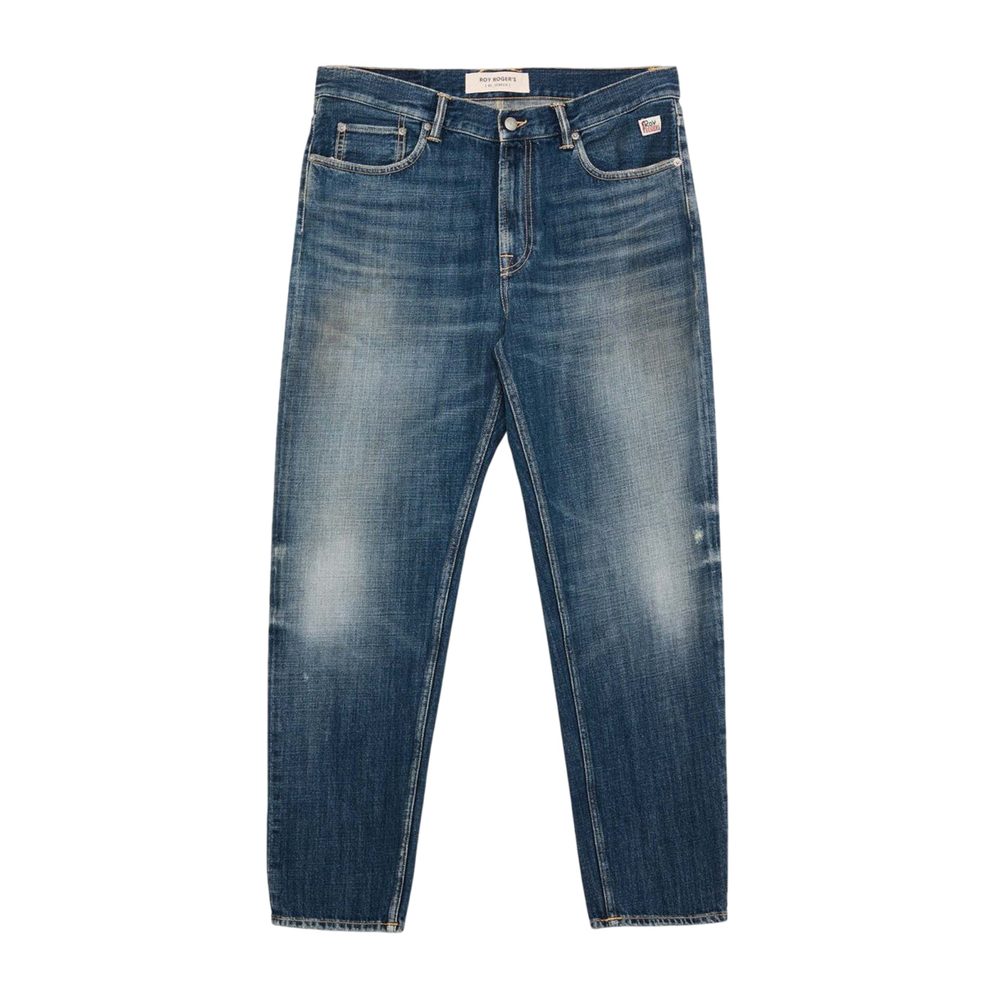 Jeans Junior dal lavaggio scuro, con etichetta logo