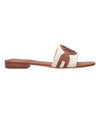 Women's sandals with leather logo