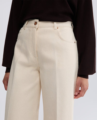 ASPESI Pantaloni Vita Alta Denim Cotone Donna