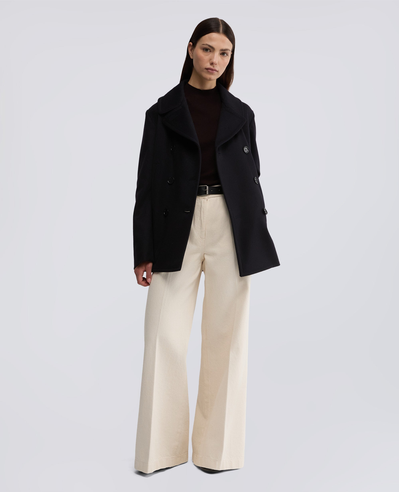 ASPESI Pantaloni Vita Alta Denim Cotone Donna