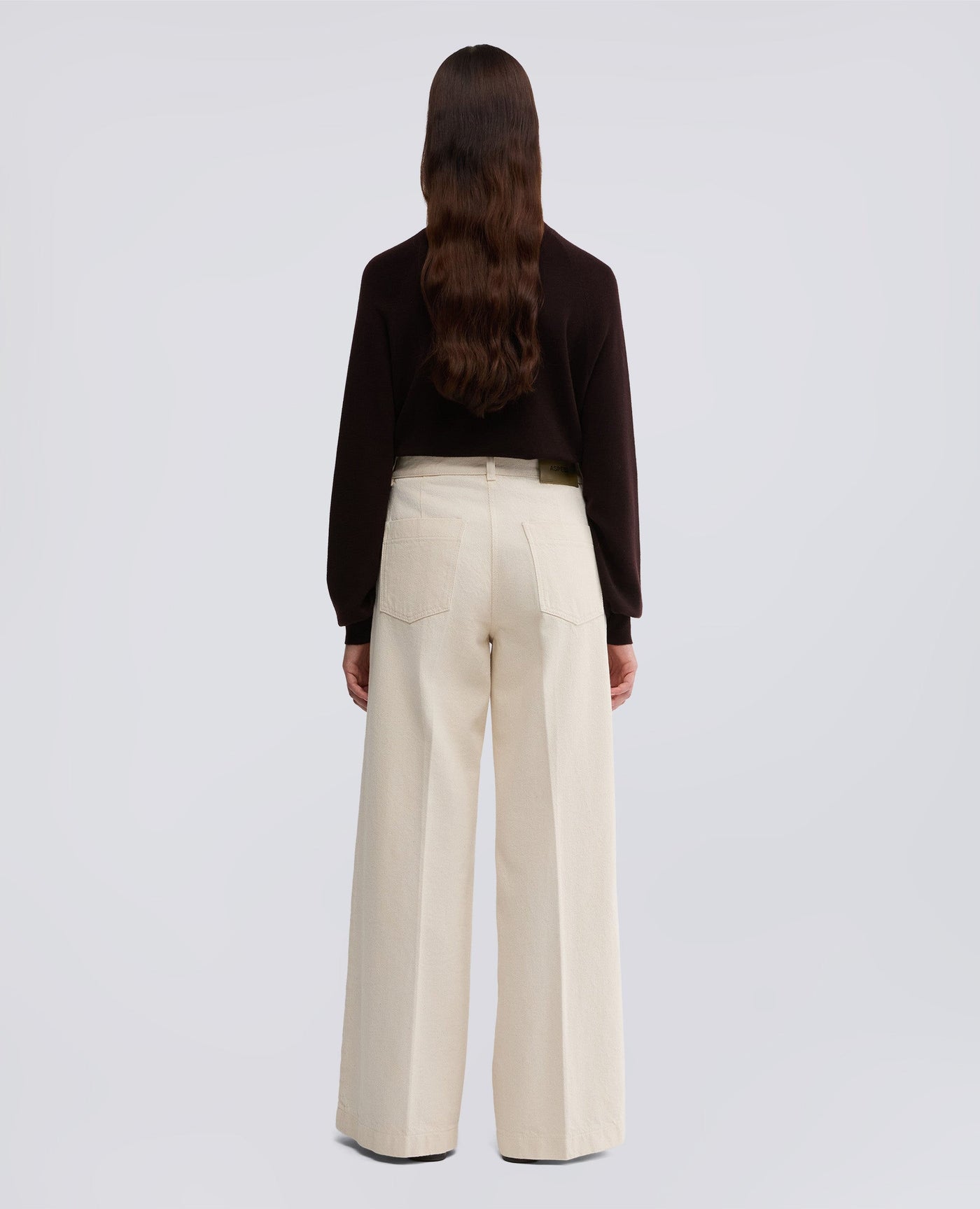 ASPESI Pantaloni Vita Alta Denim Cotone Donna