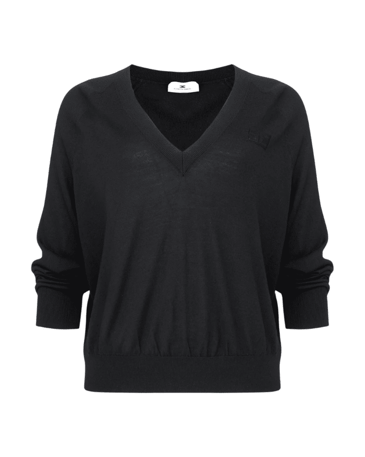 Elisabetta Franchi Maglione Tricot Lana Seta Cashmere